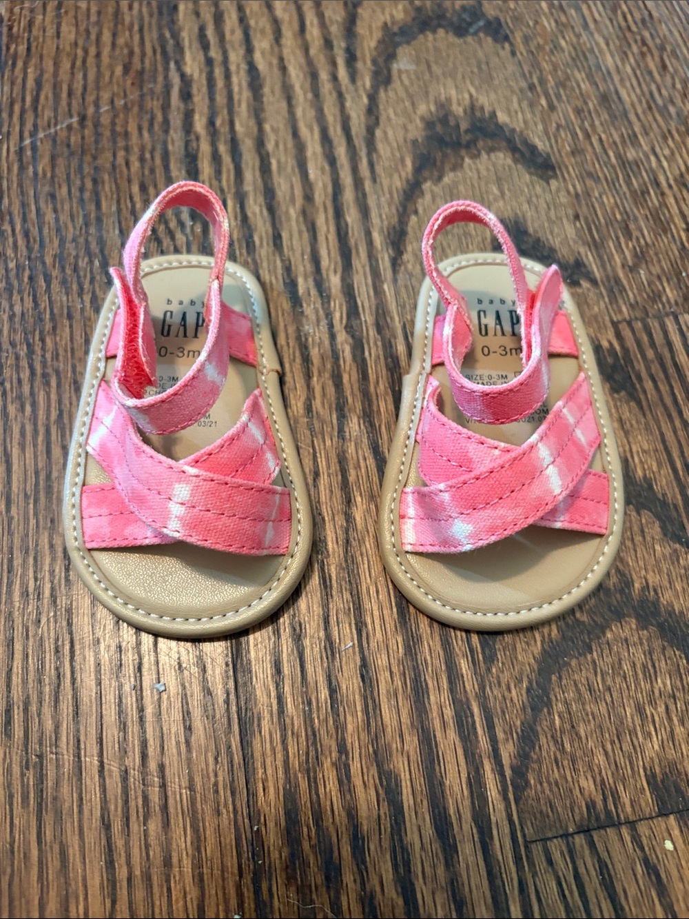 GAP Pink Tie-Dye Baby Walker Sandals